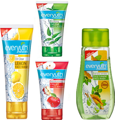 

EVERYUTH NATURALS NEEM FACE WASH 50 GM. + ANTI ACNE ANTI MARKS TULSI TURMERIC FACE WASH 100 GM. + LEMON FACE WASH 100 GM. + FRUIT FACE WASH 50 GM. Face Wash(50 g)