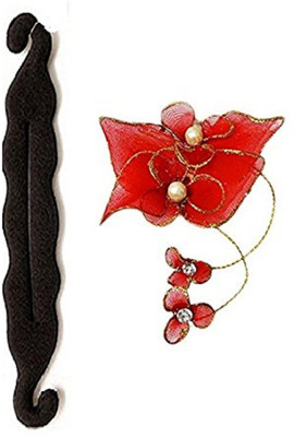 

Confidence Party Wear Fancy Clips+Juda Maker(Red) Hair Accessory Set(Red, Black)