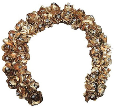 Confidence Hair Accessories Bridal Gajra For Women (Golden) Bun(Gold)
