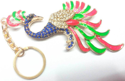 

Prime Key Chain Metal Peacock Multi Color Stone Key Chain Key Chain
