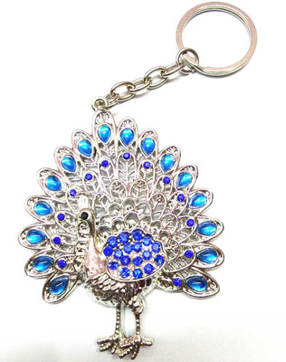 

Prime Key Chain Metal Peacock Blue Crystal Stone Key Chain Key Chain