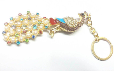 

Prime Key Chain Metal Peacock Multi Stone Key Chain Key Chain