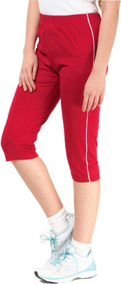 

Minnow Capri For Girls Casual Solid Cotton(Red Pack of 1)