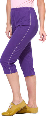 

Minnow Capri For Girls Casual Solid Cotton(Purple Pack of 1), Grape