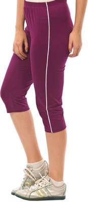 

Minnow Capri For Girls Casual Solid Cotton(Purple Pack of 1)
