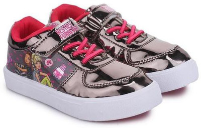 

Barbie Girls Velcro Walking Shoes(Silver, Mirror silver