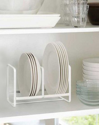

JVS PLATE STAND WITH TWO SLOT Steel Kitchen Rack(White)
