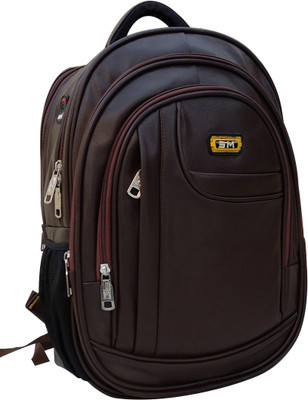 

SM premium quality artificial leather 30 L Backpack(Brown)