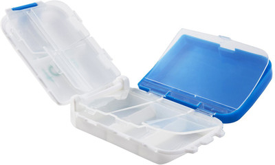 

VibeX ™ Daily Pill Box Vitamin Organizer Box for your Pocket or Purse ™ Daily Pill Box Vitamin Organizer Box for your Pocket or Purse Pill Box(White, Blue)