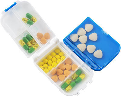 

VibeX ® Portable Travel Tablet Medicine Vitamin Pill Organizer Box for Purse or Pocket,8 Compartments ® Portable Travel Tablet Medicine Vitamin Pill Organizer Box for Purse or Pocket,8 Compartments Pill Box(Blue, White)