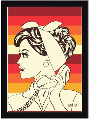 

Woman-Orange-BackG Paper Print(11.69 inch X 8.27 inch, Framed)