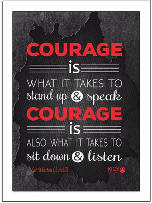 

Courage-Is-What-It Paper Print(11.69 inch X 8.27 inch, Framed)
