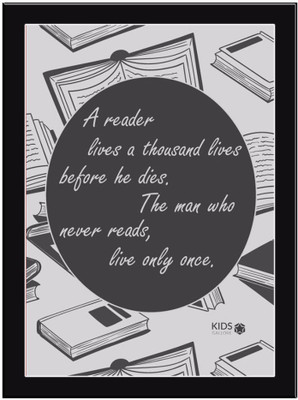 

A-Reader-Lives-A-Thousand-Grey Paper Print(11.69 inch X 8.27 inch, Framed)