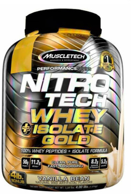Muscletech Performance Series Nitrotech Plus Isolate Gold Whey Protein(1.81 kg, Vanilla Bean)