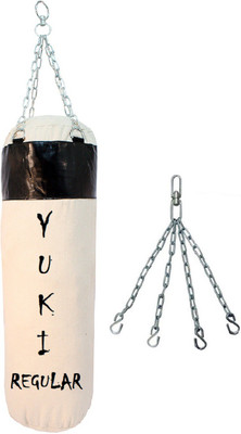 

YUKI Regular 2.5 Feet Long, CANVAS Material, White Color, Unfilled with Hanging Chain Hanging Bag(Heavy, 30 kg)