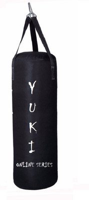 

YUKI Online Series 2.5 Feet Long, PU Material, Black Color, Unfilled with Hanging Straps Hanging Bag(Heavy, 30 kg)