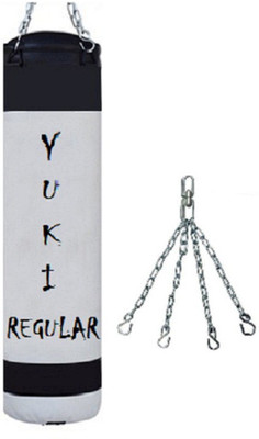 

YUKI Regular 3.0 Feet Long, PU Material, White and Black Color, Unfilled with Hanging Chain Hanging Bag(Heavy, 36 kg)