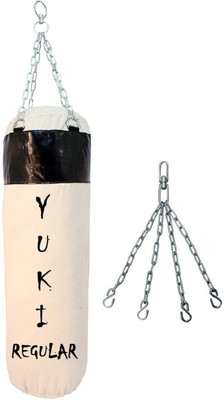 

YUKI Regular 2.0 Feet Long, CANVAS Material, White Color, Unfilled with Hanging Chain Hanging Bag(Heavy, 24 kg)