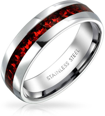 

Bling Jewelry Silver Garnet Ring, Red
