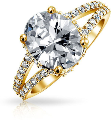

Bling Jewelry Sterling Silver Cubic Zirconia Sterling Silver Plated Ring, Yellow