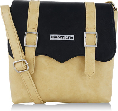 

Fantosy Women Casual Black Leatherette Sling Bag