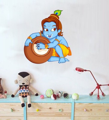 Decor Villa 60 cm Wall Sticker (Krishna,Surface Covering Area -60 x 53 cm) Removable Sticker(Pack of 1)