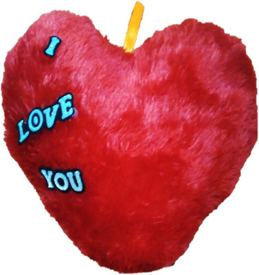 Saroj Golden Petals Soft Red Heart Pillow - 40 cm(Red)
