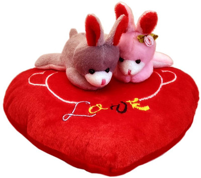

FlySky New Creation Sweet & Love Couple Teddy on Blooming Red Heart with Very Soft Material - 8 inch(Multicolor)