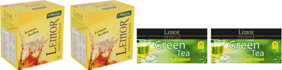

Lemor Pack of 2 Lemon flavour Instant Ice Tea (10 sachet) and 2 Pack of 25 Cardamom Tea Bags Box(70 Bags)