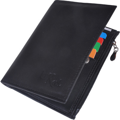 

Look-Kool Men Black Genuine Leather Wallet(10 Card Slots)