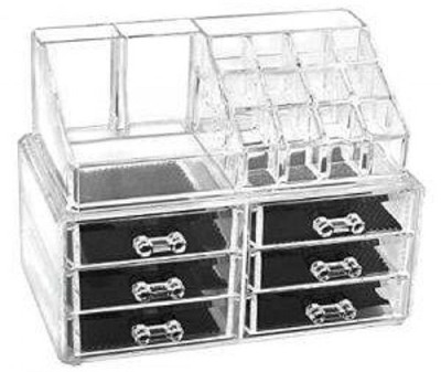 ShopAis Cosmetic Organizer Cum jewellery Box With 6 Drawers For jewellery Cosmetics Makeup Vanity Box(White)