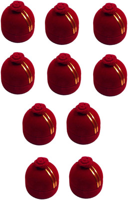 

Addyz Pack of 10 Pieces Ring Rose Sphere Shaped Valentine Wedding Proposal Gift Case Jewellery Vanity Box(Red)