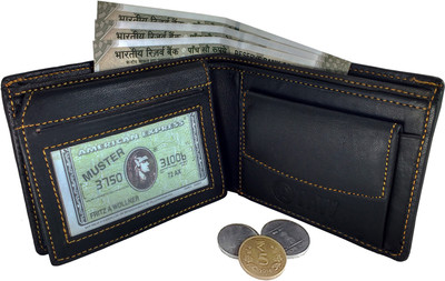 

SA Enterprises Men Black Genuine Leather Wallet(3 Card Slots)