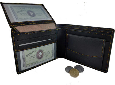 

pocket bazar Men Black Genuine Leather Wallet(3 Card Slots)