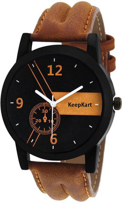 View Keepkart New Stylish Leather Strap 001 Watch  - For Men Wrist Watches Price Online(Keepkart)