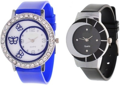 Talgo New Arrival Red Robin Season Special RR312BU324BK 324 Multi-Colour Black fancy beautiful glass with 312 blue butterfly crystals studded beautiful and fancy RR312BU324BK Watch  - For Girls   Watches  (Talgo)
