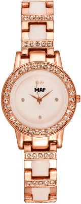 Map Stylish Golden or Silver Diamond Studded Women Watch Diamond Studded Women watch Watch  - For Women   Watches  (Map)