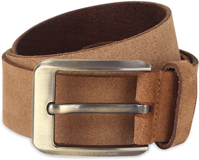 

Peter England Men Khaki Genuine Leather Belt, Khakhi