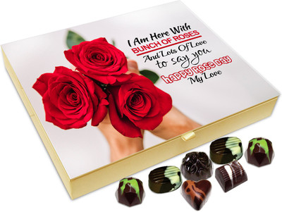 

Chocholik Rose Day Gift Box - I Am Here With Bunch Of Roses And Lots Of Love For You Chocolate Box - 20pc Truffles(240 g)