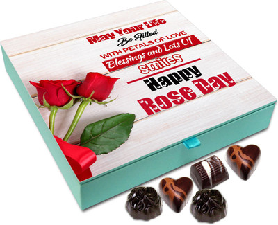 

Chocholik Rose Day Gift Box - On This Rose Day I Wish That Your Life Is Filled With Petals Of Love Chocolate Box - 9pc Truffles(108 g)