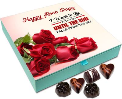 

Chocholik Rose Day Gift Box - I Want To Be With You Until The Sun Falls from Sky Happy Rose day Chocolate Box - 9pc Truffles(108 g)