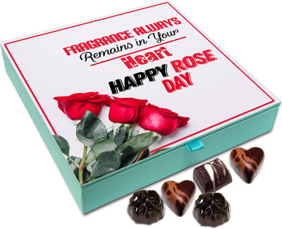 

Chocholik Rose Day Gift Box - Fragrance Always Remains In Your Heart Happy Rose Day Chocolate Box - 9pc Truffles(108 g)