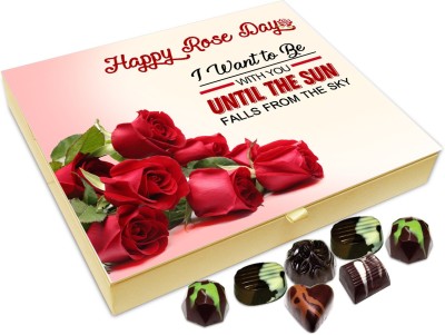 

Chocholik Rose Day Gift Box - I Want To Be With You Until The Sun Falls from Sky Happy Rose day Chocolate Box - 20pc Truffles(240 g)