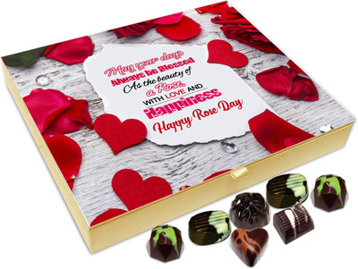 

Chocholik Rose Day Gift Box - Happy Rose Day May Your Days Always Be Blessed Chocolate Box - 20pc Truffles(240 g)