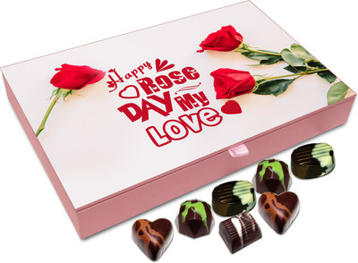 

Chocholik Rose Day Gift Box - Happy Rose Day My Darling Chocolate Box - 12pc Truffles(144 g)