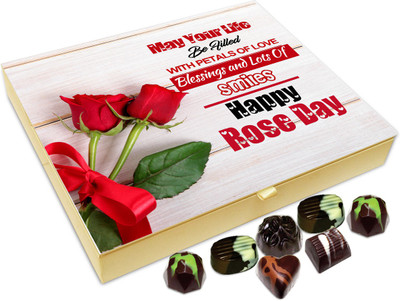 

Chocholik Rose Day Gift Box - On This Rose Day I Wish That Your Life Is Filled With Petals Of Love Chocolate Box - 20pc Truffles(240 g)