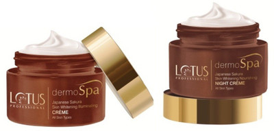 

Lotus Herbals Professional Dermo Spa Japenese Sakura- Skin Whitening & Illuminating Day Crème 50gm and Nourishing Night Cream with SPF 20 50gm(Set of 1)