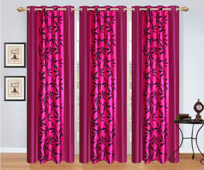 

Stella Creations 214 cm (7 ft) Polyester Door Curtain (Pack Of 3)(Printed, Pink)