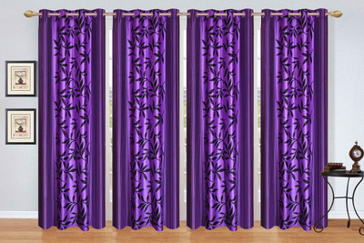 

Stella Creations 214 cm (7 ft) Polyester Door Curtain (Pack Of 4)(Printed, Purple)