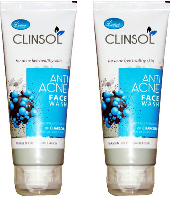 

Leeford 2pc Clinsol Anti Acne CHARCOAL combo Face Wash(140 g)